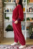 Terry B Lantern Sleeve Sweatshirt Burgundy