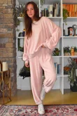 Terry B Lantern Sleeve Sweatshirt Dusky Rose