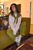 Terry B Lantern Sleeve Sweatshirt Dusky Rose