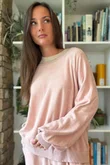 Terry B Lantern Sleeve Sweatshirt Dusky Rose