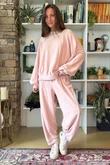 Terry B Lantern Sleeve Sweatshirt Dusky Rose