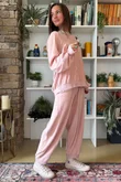 Terry B Lantern Sleeve Sweatshirt Dusky Rose