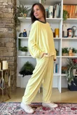 Terry B Lantern Sleeve Sweatshirt Lemon
