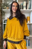 Terry B Lantern Sleeve Sweatshirt Mustard