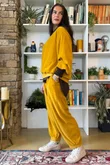 Terry B Lantern Sleeve Sweatshirt Mustard