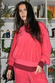 Terry B Lantern Sleeve Sweatshirt Raspberry