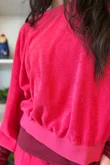 Terry B Lantern Sleeve Sweatshirt Raspberry