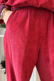 Terry B Relaxed Tapered Jogger Burgundy