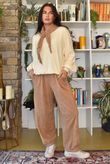 Terry B Relaxed Tapered Jogger Caramel