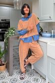 Terry B Relaxed Tapered Jogger Caramel