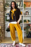 Terry B Relaxed Tapered Jogger Mustard