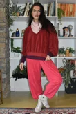 Terry B Relaxed Tapered Jogger Raspberry