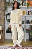 Terry B Relaxed Tapered Jogger Vanilla