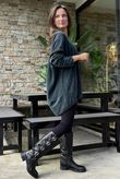 Terry B Scoop Dip Back Top Charcoal /8 =