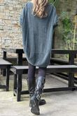 Terry B Scoop Dip Back Top Charcoal /8 =