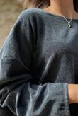 Terry B Scoop Dip Back Top Charcoal /8 =