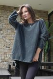 Terry B Scoop Dip Back Top Charcoal /8 =