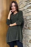 Terry B Scoop Dip Back Top Deep Moss /8 =