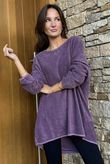 Terry B Scoop Dip Back Top Dewberry
