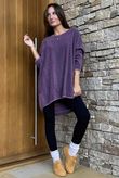 Terry B Scoop Dip Back Top Dewberry