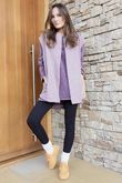 Terry B Scoop Dip Back Top Dewberry