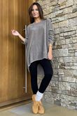 Terry B Scoop Dip Back Top Mocha