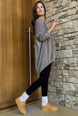 Terry B Scoop Dip Back Top Mocha