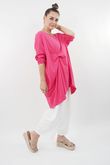 The Edit Get Knotted Oversized Top Fuchsia