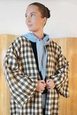 The Holland Houndstooth Longline Duster Jacket Chocolate /7 