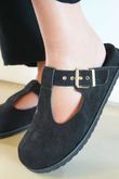 The Mary Jane Suedette Clog Black