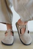 The Mary Jane Suedette Clog Taupe