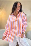 The Penelope Pillow Cotton Boyfriend Shirt Lilac Calypso /15 = ~