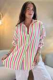The Penelope Pillow Cotton Boyfriend Shirt Lime Popsicle /25 = ~
