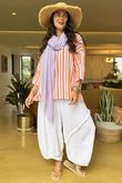 The Penelope Pillow Cotton Slouch Top Aperol Lilac