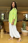 The Penelope Pillow Cotton Slouch Top Lemon Lime