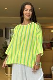 The Penelope Pillow Cotton Slouch Top Lemon Lime