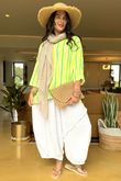 The Penelope Pillow Cotton Slouch Top Lemon Lime