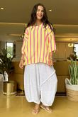 The Penelope Pillow Cotton Slouch Top Lemon Popsicle Pink 