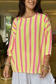 The Penelope Pillow Cotton Slouch Top Lemon Popsicle Pink 