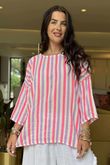 The Penelope Pillow Cotton Slouch Top Lilac Popsicle Pink