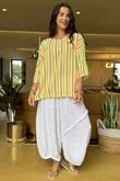 The Penelope Pillow Cotton Slouch Top Lime Aperol