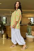The Penelope Pillow Cotton Slouch Top Lime Aperol