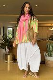 The Penelope Pillow Cotton Slouch Top Lime Aperol