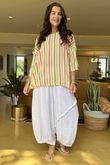 The Penelope Pillow Cotton Slouch Top Popsicle Pink Lime