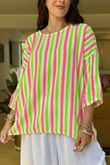The Penelope Pillow Cotton Slouch Top Popsicle Pink Lime