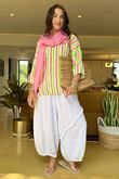 The Penelope Pillow Cotton Slouch Top Popsicle Pink Lime