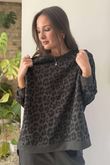 The Scamp Leopard Chillax Sweatshirt Dark Khaki