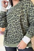 The Scamp Leopard Chillax Sweatshirt Olive /10 =