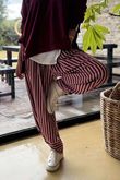 The Sunday Morning Stripe Twist Pant Burgundy Blush