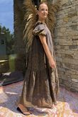 The Tallulah Midaxi Dress Paisley Mandala Coffee Bean /6 =